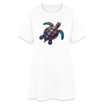 Tortue - Robe T-shirt Femme - blanc - Devant
