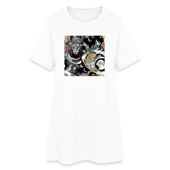 Celestial Wonder Fusion der Kunstfertigkeit - Frauen T-Shirt-Kleid - Weiß - Vorne