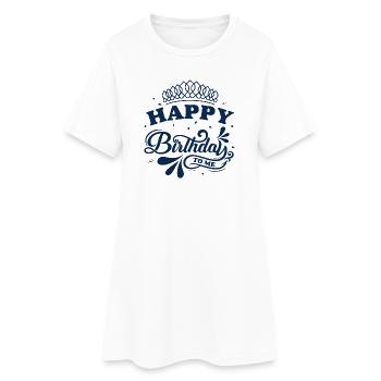 Joyeux anniversaire à moi Couronne - Robe T-shirt Femme - blanc - Devant