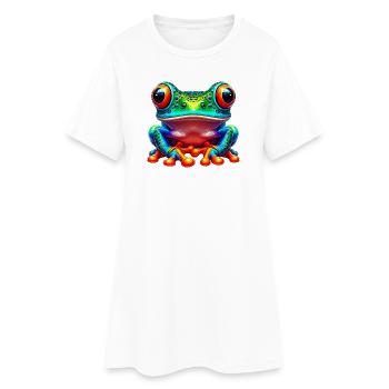 Grenouille - Robe T-shirt Femme - blanc - Devant