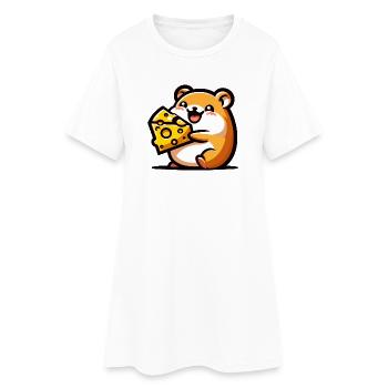 Cheesy Chomper : Le délicieux hamster - Robe T-shirt Femme - blanc - Devant