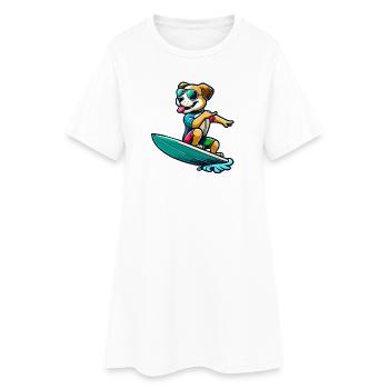 Wave Riding Buddy - Women’s T-Shirt Dress - white - Front