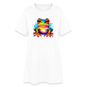 Colorful Frog - Women’s T-Shirt Dress - white - Front