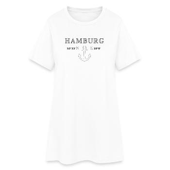 Hamburg - Frauen T-Shirt-Kleid - Weiß - Vorne