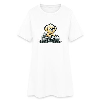 Adventure Pup: Der nautische Entdecker - Frauen T-Shirt-Kleid - Weiß - Vorne