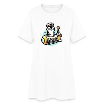 U-Boot-Kapitän Pinguin: Tiefseeforscher - Frauen T-Shirt-Kleid - Weiß - Vorne