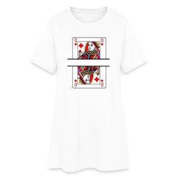 Carte à jouer reine de carreau avec espace bannière - Robe T-shirt Femme - blanc - Devant