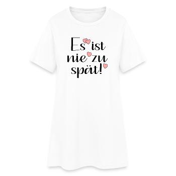 NIE ZU SPÄT - Frauen T-Shirt-Kleid - Weiß - Vorne