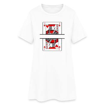 Carte à jouer coeurs fermier avec espace bannière - Robe T-shirt Femme - blanc - Devant