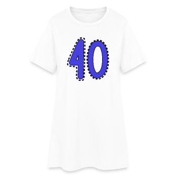 40. 40 JAHRE. 40. JAHRESTAG. 40-JÄHRIGES JUBILÄUM. - Frauen T-Shirt-Kleid - Weiß - Vorne