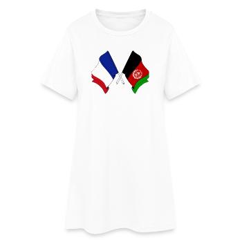 Drapeau de la France et de l’Afghanistan - Robe T-shirt Femme - blanc - Devant