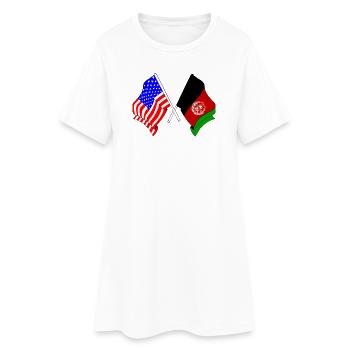 Drapeau des États-Unis Drapeau de l’Afghanistan - Robe T-shirt Femme - blanc - Devant