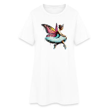 Ballerine avec des ailes de papillon papillons tutu - Robe T-shirt Femme - blanc - Devant