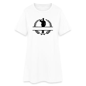 Drapeau de respect salue le soldat en couronne de laurier - Robe T-shirt Femme - blanc - Devant