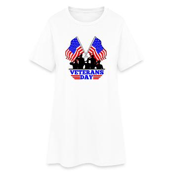 Drapeau des États-Unis : Emblème de la Journée des anciens combattants - Robe T-shirt Femme - blanc - Devant
