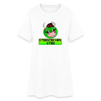 STERNZEICHEN STIER TENNIS - Frauen T-Shirt-Kleid - Weiß - Vorne