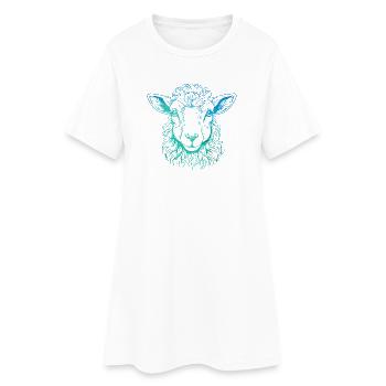 Portrait d’agneau - Robe T-shirt Femme - blanc - Devant