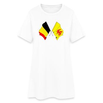Flag of Belgium, flag Wallonia - Women’s T-Shirt Dress - white - Front