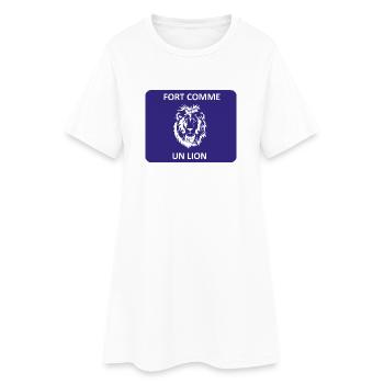 Fort comme un lion - Robe T-shirt Femme - blanc - Devant