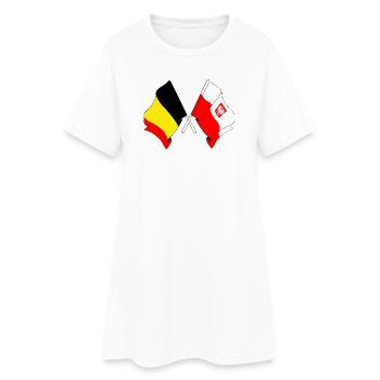 Drapeau de la Belgique, drapeau de la Pologne - Robe T-shirt Femme - blanc - Devant