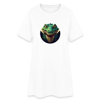 Crocodrago géométrique circulaire - Robe T-shirt Femme - blanc - Devant