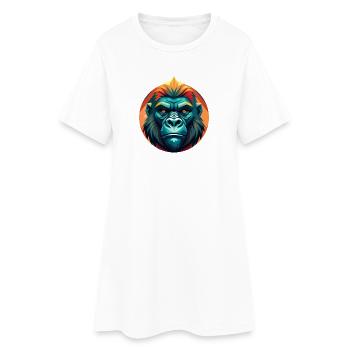 Gorille néon tribal - Robe T-shirt Femme - blanc - Devant
