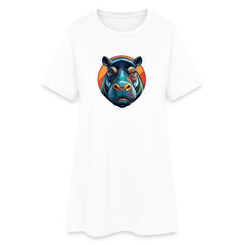 Portrait polychrome d’Hippo - Robe T-shirt Femme - blanc - Devant
