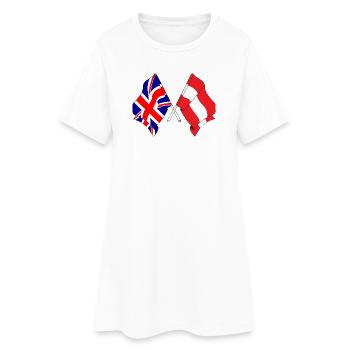Drapeau de l’Angleterre, drapeau de l’Autriche - Robe T-shirt Femme - blanc - Devant