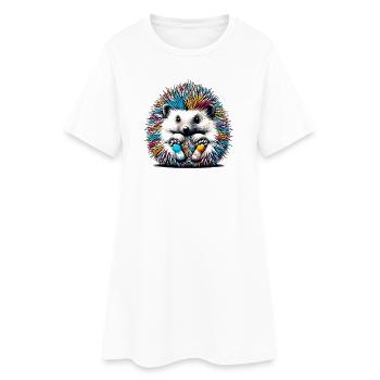 Hérisson - Robe T-shirt Femme - blanc - Devant
