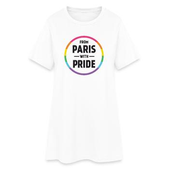 Mois de la fierté LGBTQ - De Paris avec fierté - Robe T-shirt Femme - blanc - Devant
