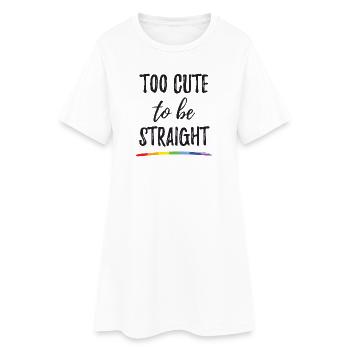 Mois de la fierté LGBT - Trop mignon pour être hétéro - Robe T-shirt Femme - blanc - Devant