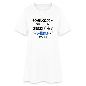 GLÜCKLICHER RADFAHRER - E-BIKE - Frauen T-Shirt-Kleid - Weiß - Vorne