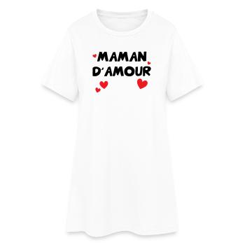 Maman d'Amour - Mother's Day - Women’s T-Shirt Dress - white - Front