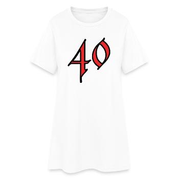 40. 40 ANS. 40e ANNIVERSAIRE. ANNIVERSAIRE 40 ANS. - Robe T-shirt Femme - blanc - Devant
