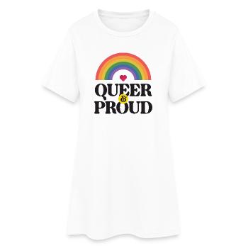 Mois de la fierté LGBT - Queer et fier - Robe T-shirt Femme - blanc - Devant