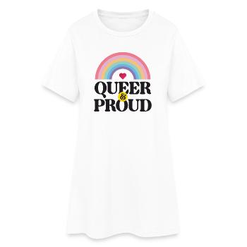 Mois de la fierté LGBT - Queer et fier - Robe T-shirt Femme - blanc - Devant