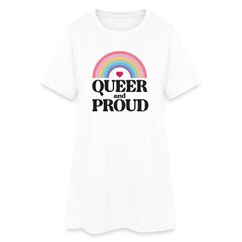 Mois de la fierté LGBT - Queer et fier - Robe T-shirt Femme - blanc - Devant