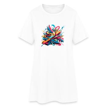 Illustration de graffiti dynamique coloré cool - Robe T-shirt Femme - blanc - Devant