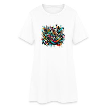 Illustration de graffiti dynamique Art urbain - Robe T-shirt Femme - blanc - Devant