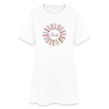 Smile - Women’s T-Shirt Dress - white - Front