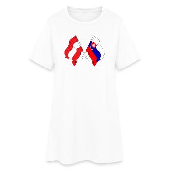 Flagge Österreich, Flagge Slowakei - Frauen T-Shirt-Kleid - Weiß - Vorne
