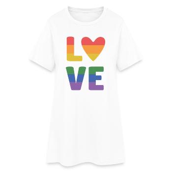 Mois de la fierté LGBT - Love is Love - Robe T-shirt Femme - blanc - Devant
