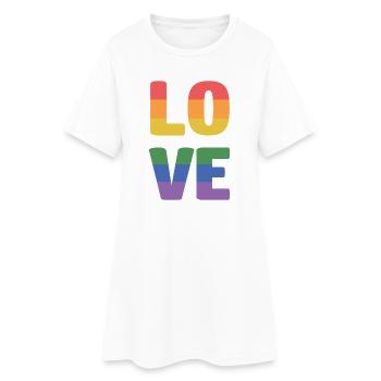 Mois de la fierté LGBT - Love is Love - Robe T-shirt Femme - blanc - Devant