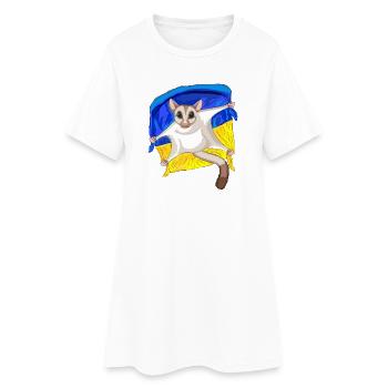 Mignon planeur à sucre avec drapeau ukrainien - Robe T-shirt Femme - blanc - Devant