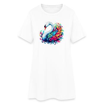Cygne - Robe T-shirt Femme - blanc - Devant