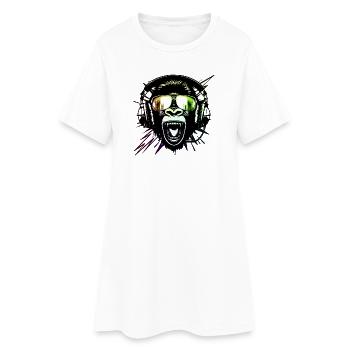 Affe mit Neonbrille - Frauen T-Shirt-Kleid - Weiß - Vorne