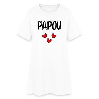 PAPOU. PAPA. FÊTE DES PÈRES. BONNE FÊTE PAPA - Robe T-shirt Femme - blanc - Devant