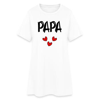 PAPA. FÊTE DES PÈRES. BONNE FÊTE PAPA. BONNE FÊTE. - Robe T-shirt Femme - blanc - Devant