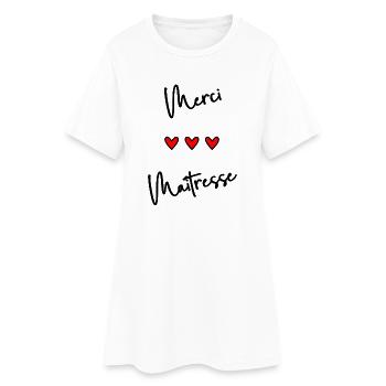 MERCI. MAÎTRESSE. MAÎTRE. MERCI MAÎTRESSE - Robe T-shirt Femme - blanc - Devant