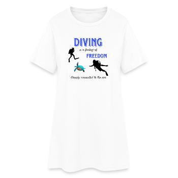Tortue de la Liberté de Plongée - Robe T-shirt Femme - blanc - Devant